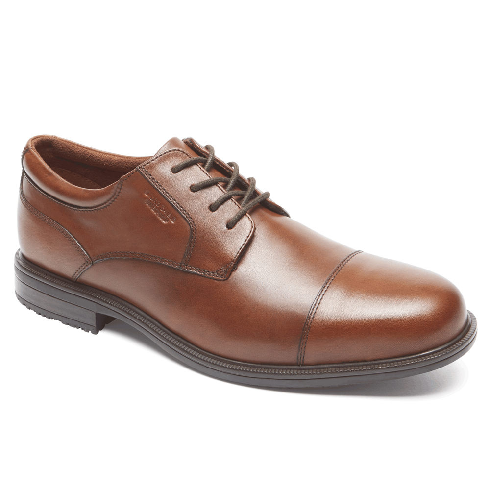 Rockport Singapore Mens Dress Shoes - Essential Details II Cap Toe Brown - SW5780694